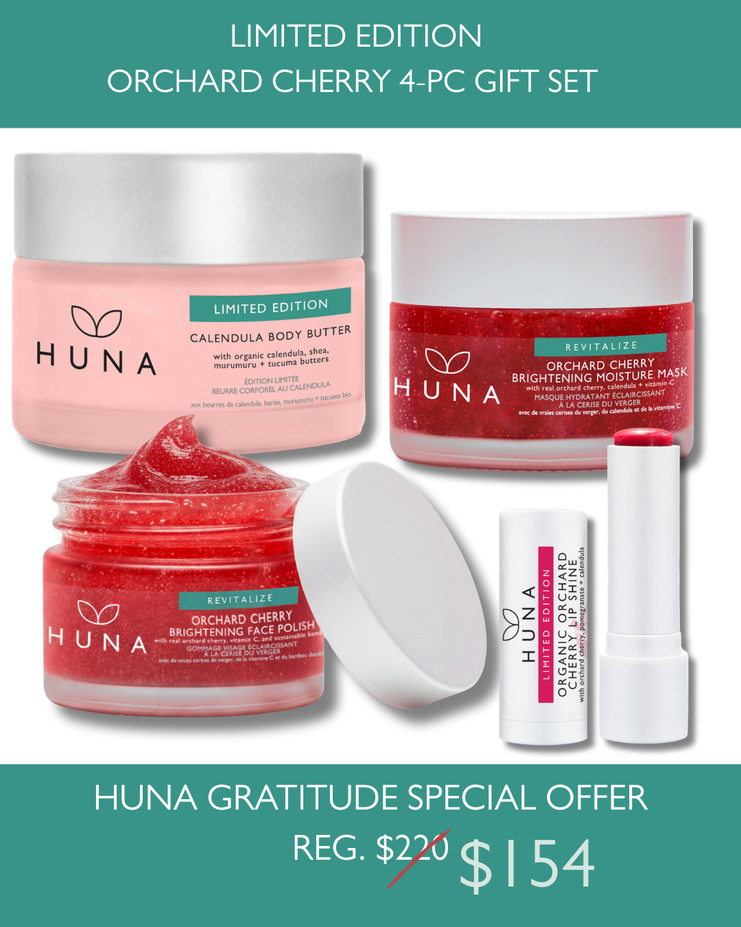 HUNA Limited Edition Orchard Cherry Collection Gift Set